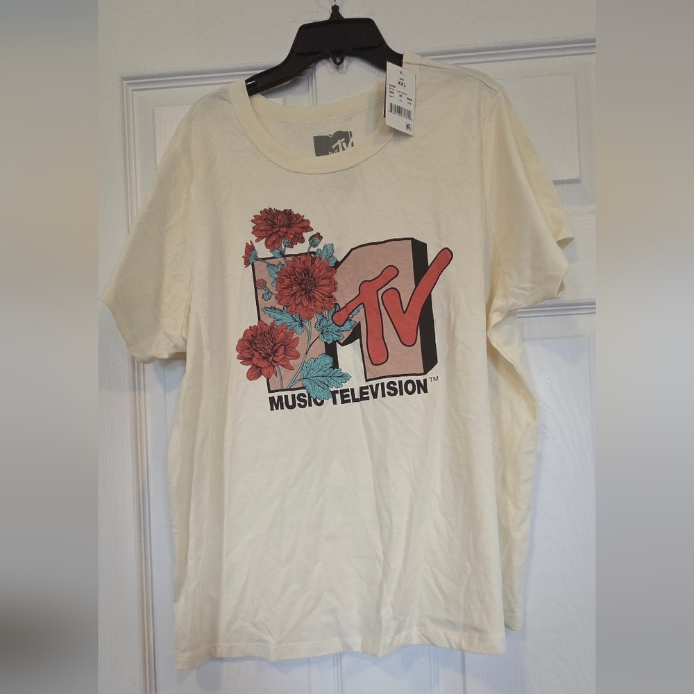 MTV Logo Tee in Classic White NWT